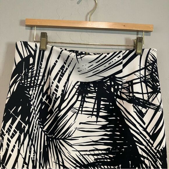 Vintage db Established 1962 Black White Palm Print Stretch Pencil Skirt Sz M - Picture 4 of 11